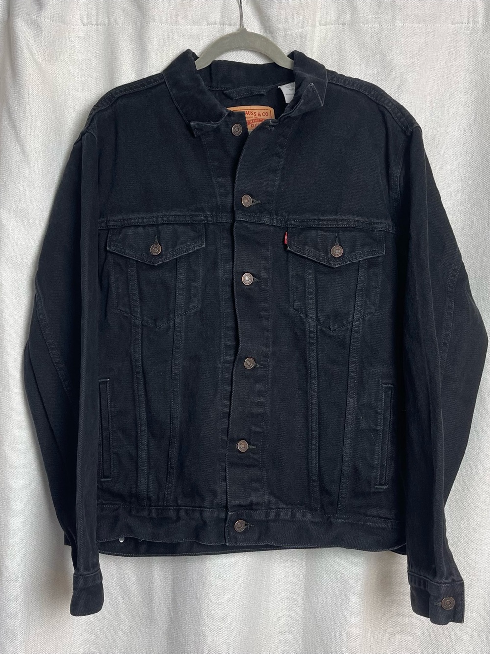 Levi’s Black Denim Standard Trucker Jacket Mens XL 70507 Button Front Y2K